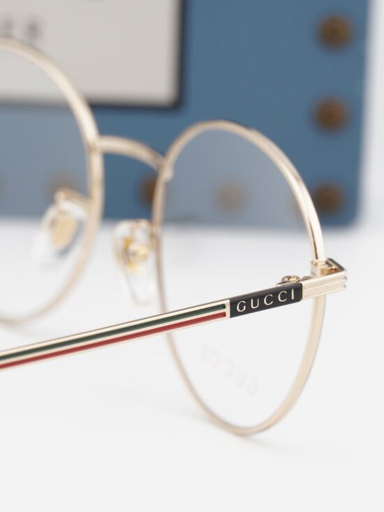Gucci GG0839OK 001 Round Eyeglasses - Black/Gold 52mm main image 4